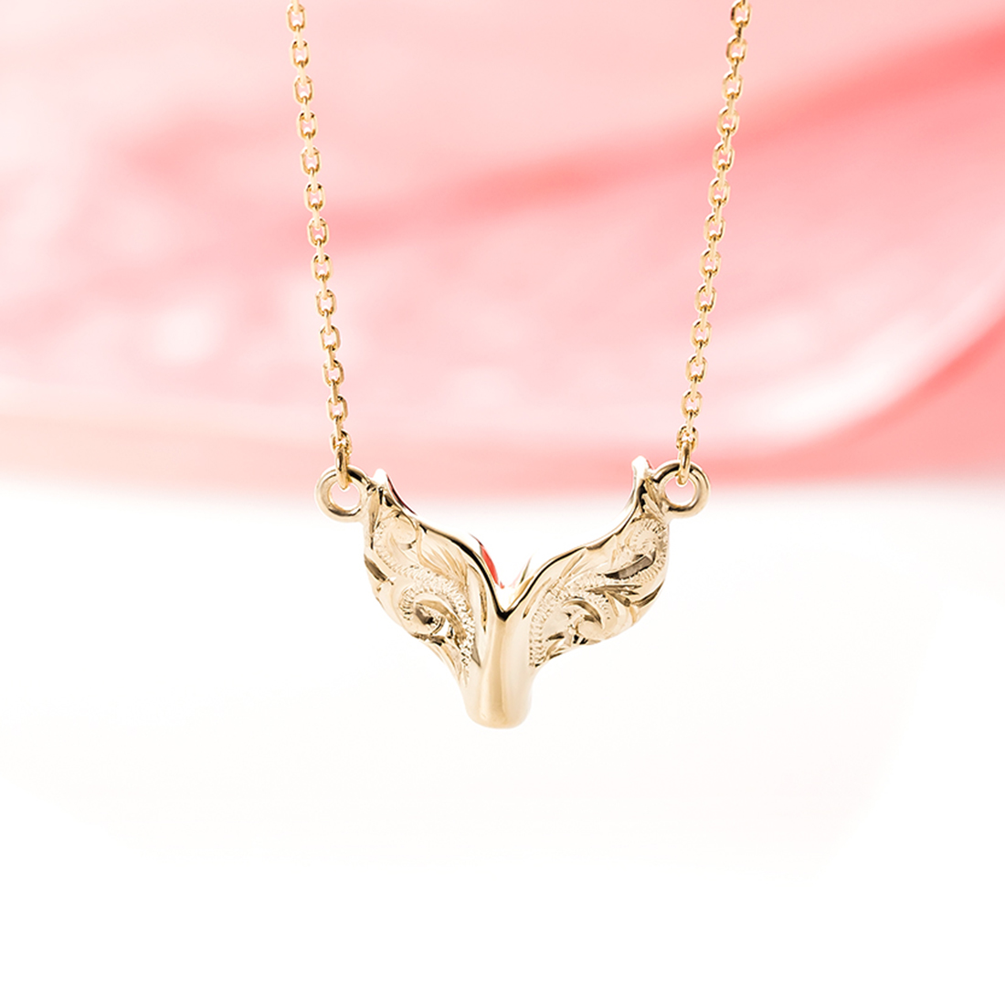 Heart Whale Tale Pendant - ハワイアンジュエリーの結婚指輪は完全 