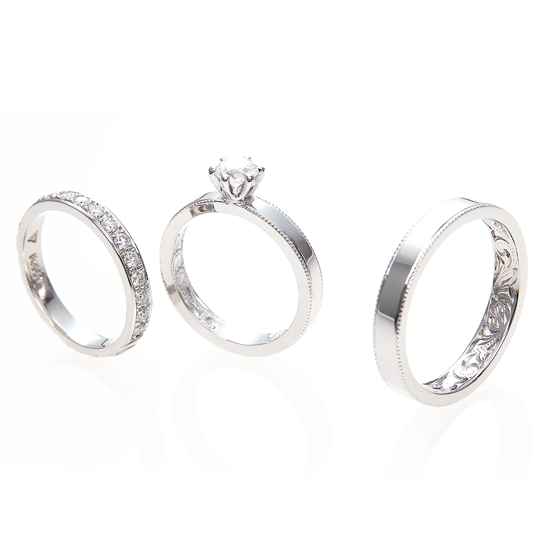 Pt950 MAILE ハワイアンジュエリープルメリアダイヤモンドリング[6]