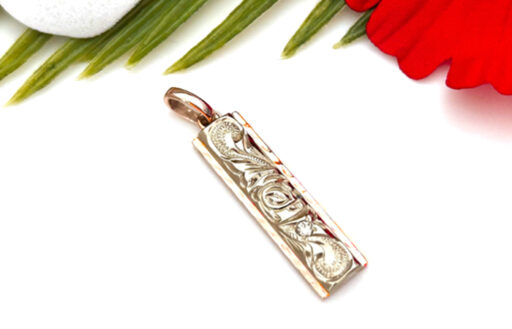 ハワイアンジュエリーMAILE（マイレ）大阪心斎橋店　ハワイアンメモリアルジュエリー　ペンダント製作実績　ツートーンバーペンダントトップ